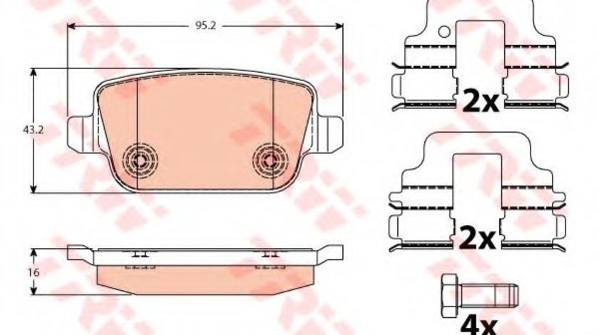 Set placute frana,frana disc FORD MONDEO IV Turnier (BA7) (2007 - 2016) TRW GDB1732 piesa NOUA