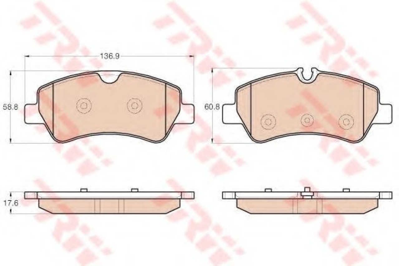 Set placute frana,frana disc FORD TOURNEO CUSTOM bus (2012 - 2016) TRW GDB1968 piesa NOUA