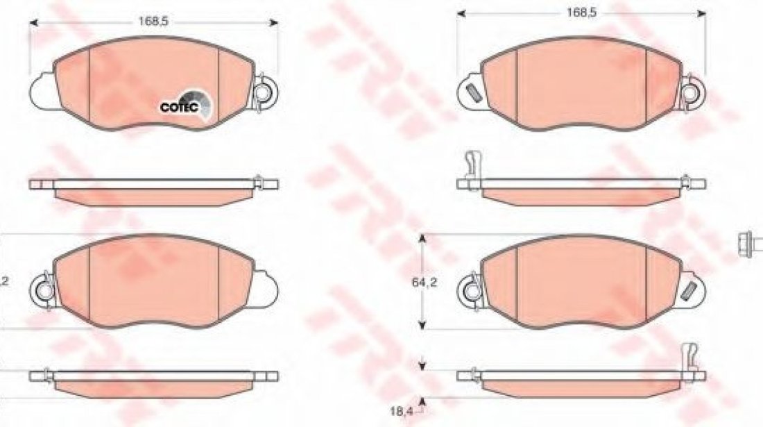 Set placute frana,frana disc FORD TRANSIT bus (FD, FB, FS, FZ, FC) (2000 - 2006) TRW GDB1461 piesa NOUA