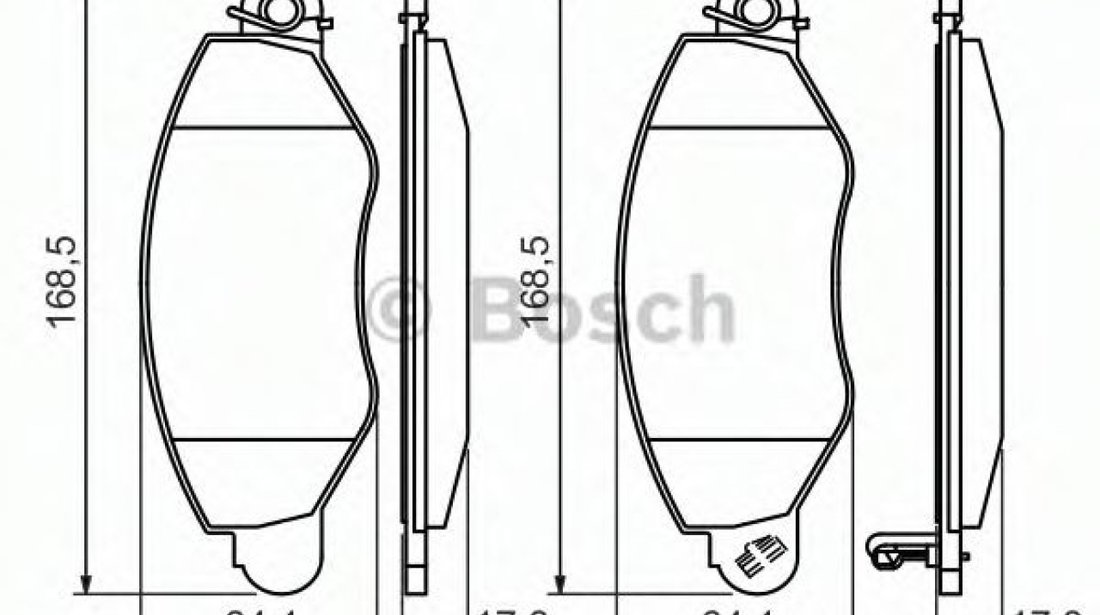 Set placute frana,frana disc FORD TRANSIT platou / sasiu (FM, FN) (2000 - 2006) BOSCH 0 986 494 037 piesa NOUA