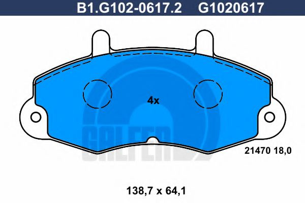 Set placute frana,frana disc FORD TRANSIT platou / sasiu (E) (1994 - 2000) GALFER B1.G102-0617.2 piesa NOUA