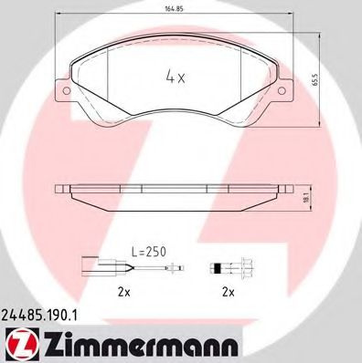 Set placute frana,frana disc FORD TRANSIT platou / sasiu (2006 - 2014) ZIMMERMANN 24485.190.1 piesa NOUA