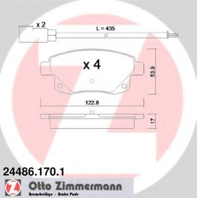 Set placute frana,frana disc FORD TRANSIT caroserie (2006 - 2014) ZIMMERMANN 24486.170.1 piesa NOUA