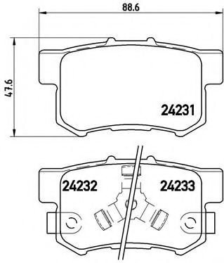 Set placute frana,frana disc HONDA ACCORD VII (CL) (2003 - 2008) BREMBO P 28 051 piesa NOUA