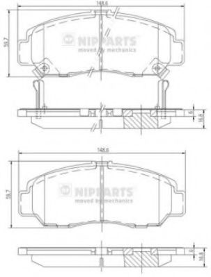 Set placute frana,frana disc HONDA ACCORD VII (CM) (2002 - 2008) NIPPARTS J3604051 piesa NOUA