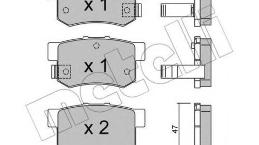 Set placute frana,frana disc HONDA ACCORD VII Tourer (CM) (2003 - 2008) METELLI 22-0173-0 piesa NOUA