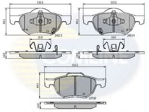 Set placute frana,frana disc HONDA ACCORD VII Tourer (CM) (2003 - 2008) COMLINE CBP31195 piesa NOUA