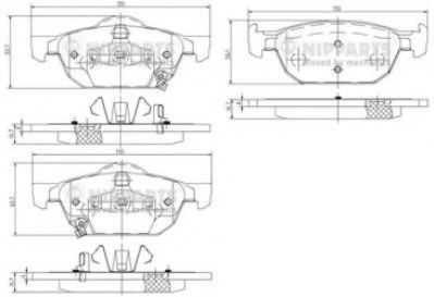 Set placute frana,frana disc HONDA CIVIC IX Limuzina (FB, FG) (2011 - 2016) NIPPARTS N3604067 piesa NOUA