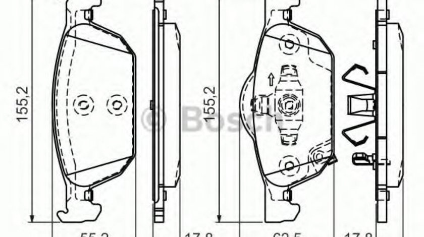 Set placute frana,frana disc HONDA CIVIC IX Hatchback (FK) (2012 - 2016) BOSCH 0 986 494 383 piesa NOUA