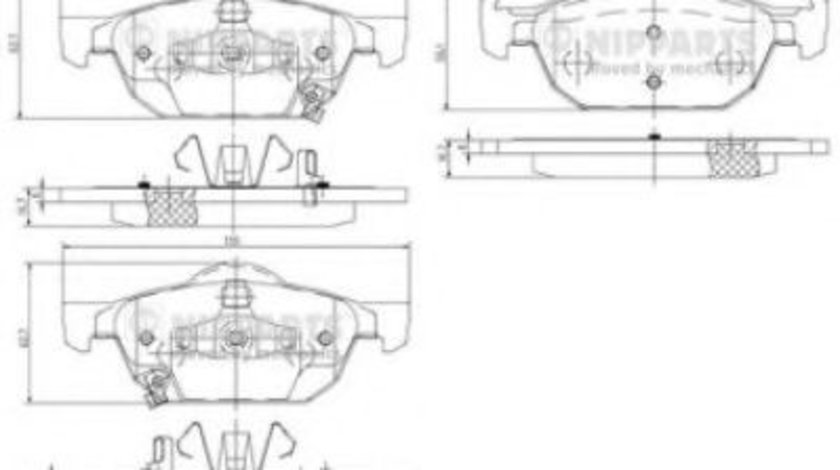 Set placute frana,frana disc HONDA CIVIC IX Limuzina (FB, FG) (2011 - 2016) NIPPARTS N3604067 piesa NOUA