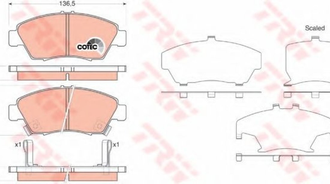 Set placute frana,frana disc HONDA CIVIC VI Hatchback (EJ, EK) (1995 - 2001) TRW GDB3375 piesa NOUA