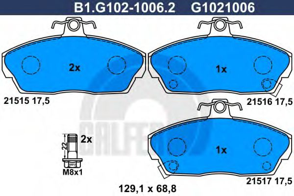 Set placute frana,frana disc HONDA CIVIC VII Limuzina (ES) (2000 - 2006) GALFER B1.G102-1006.2 piesa NOUA