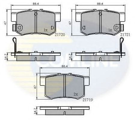 Set placute frana,frana disc HONDA CIVIC VII Limuzina (ES) (2000 - 2006) COMLINE CBP3445 piesa NOUA