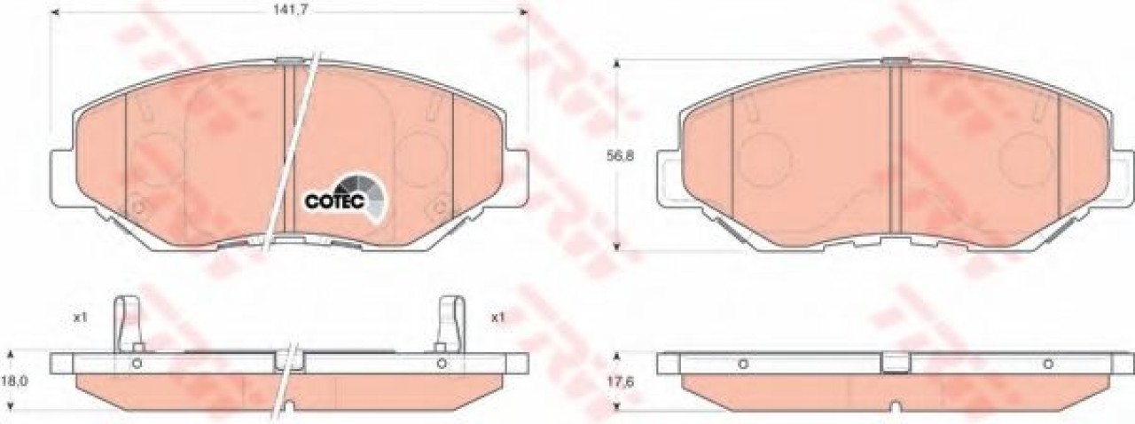 Set placute frana,frana disc HONDA CR-V II (RD) (2001 - 2006) TRW GDB3325 piesa NOUA