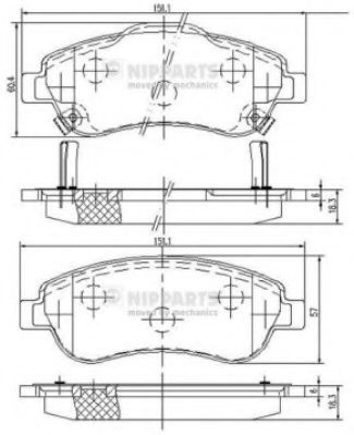 Set placute frana,frana disc HONDA CR-V IV (RE) (2012 - 2016) NIPPARTS N3604066 piesa NOUA