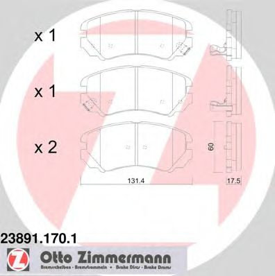 Set placute frana,frana disc HONDA INSIGHT (ZE) (2000 - 2006) ZIMMERMANN 23891.170.1 piesa NOUA