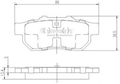 Set placute frana,frana disc HONDA JAZZ II (GD) (2002 - 2008) NIPPARTS J3614007 piesa NOUA