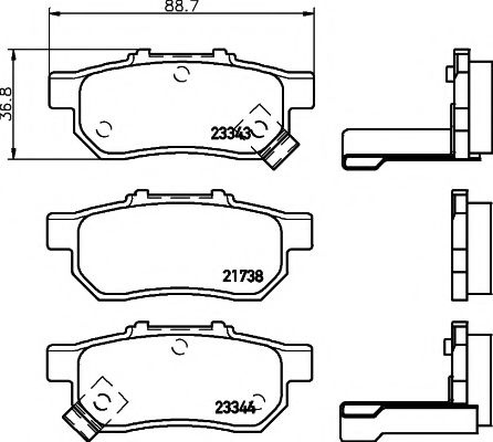 Set placute frana,frana disc HONDA JAZZ II (GD) (2002 - 2008) TEXTAR 2173801 piesa NOUA