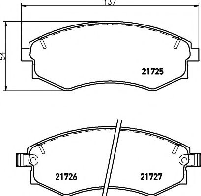 Set placute frana,frana disc HYUNDAI COUPE (RD) (1996 - 2002) TEXTAR 2172501 piesa NOUA