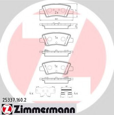 Set placute frana,frana disc HYUNDAI ELANTRA limuzina (MD, UD) (2010 - 2016) ZIMMERMANN 25337.160.2 piesa NOUA