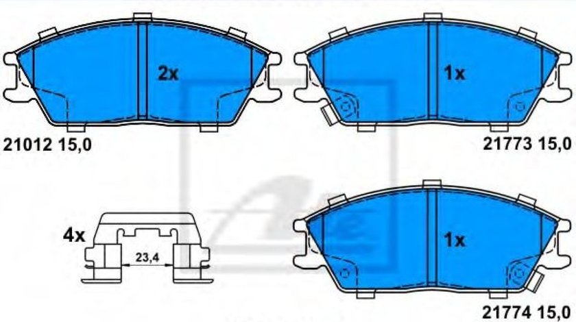 Set placute frana,frana disc HYUNDAI GETZ (TB) (2002 - 2010) ATE 13.0460-5872.2 piesa NOUA