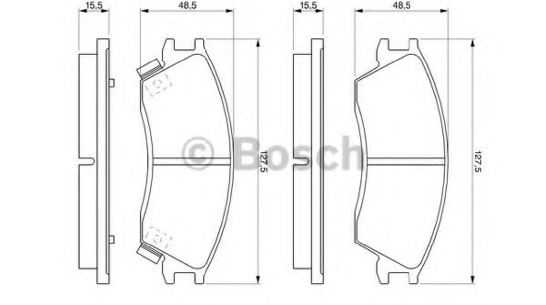 Set placute frana,frana disc HYUNDAI GETZ (TB) (2002 - 2010) BOSCH 0 986 461 127 piesa NOUA