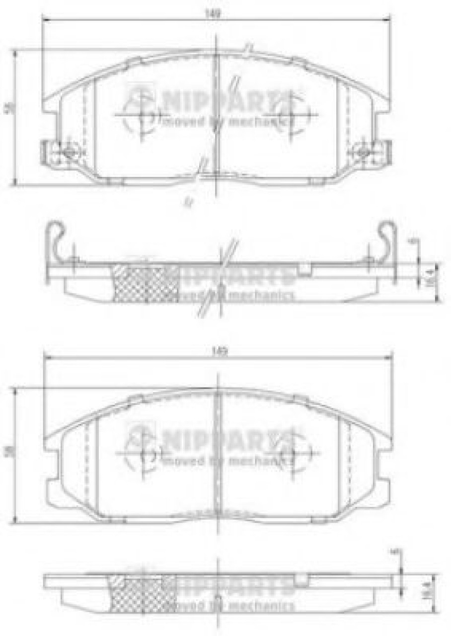 Set placute frana,frana disc HYUNDAI H-1 platou / sasiu (2000 - 2005) NIPPARTS J3600526 piesa NOUA