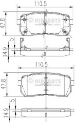 Set placute frana,frana disc HYUNDAI H-1 Starex (H200) caroserie (1997 - 2007) NIPPARTS N3610308 piesa NOUA