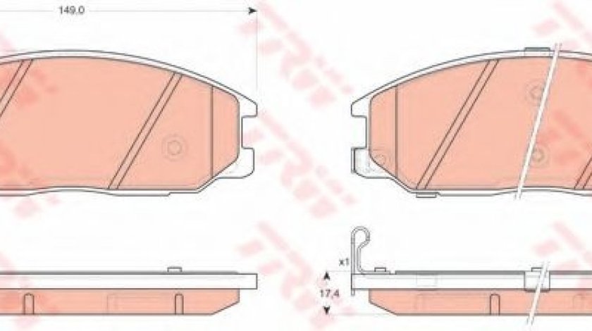 Set placute frana,frana disc HYUNDAI H-1 Starex (H300) caroserie (TQ) (2008 - 2016) TRW GDB3297 piesa NOUA