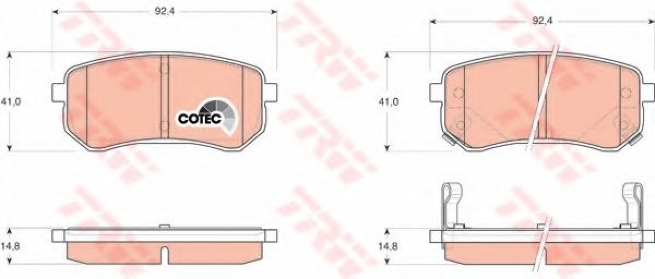 Set placute frana,frana disc HYUNDAI i10 (PA) (2007 - 2013) TRW GDB3370 piesa NOUA