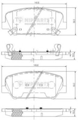 Set placute frana,frana disc HYUNDAI i30 (GD) (2011 - 2016) NIPPARTS N3600547 piesa NOUA