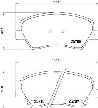 Set placute frana,frana disc HYUNDAI i30 (GD) (2011 - 2016) BREMBO P 30 073 piesa NOUA