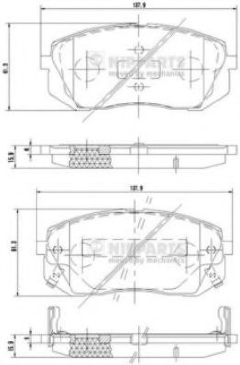 Set placute frana,frana disc HYUNDAI i40 (VF) (2012 - 2016) NIPPARTS N3600330 piesa NOUA