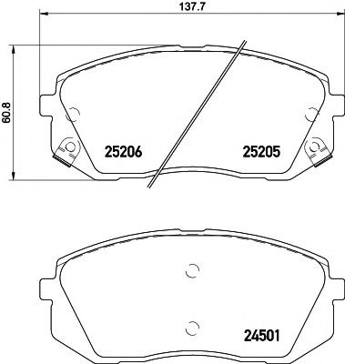 Set placute frana,frana disc HYUNDAI ix35 (LM, EL, ELH) (2009 - 2016) TEXTAR 2520501 piesa NOUA