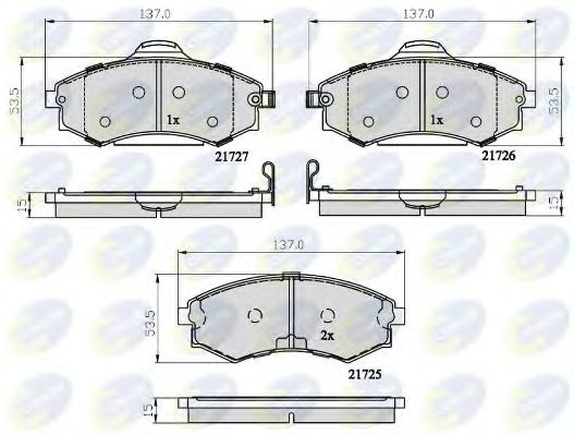 Set placute frana,frana disc HYUNDAI MATRIX (FC) (2001 - 2010) COMLINE CBP31741 piesa NOUA