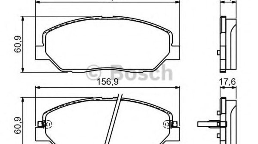 Set placute frana,frana disc HYUNDAI SANTA FE I (SM) (2000 - 2006) BOSCH 0 986 494 227 piesa NOUA