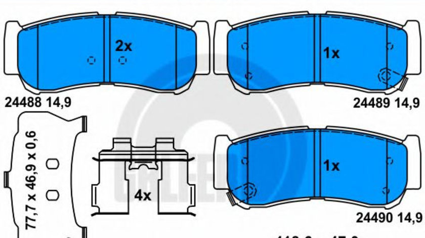 Set placute frana,frana disc HYUNDAI SANTA FE I (SM) (2000 - 2006) GALFER B1.G120-1037.2 piesa NOUA