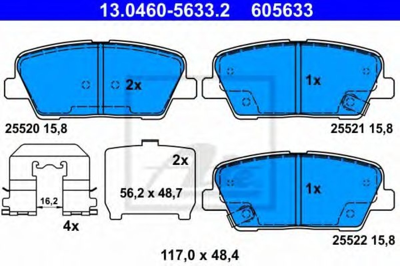 Set placute frana,frana disc HYUNDAI SANTA FE III (DM) (2012 - 2016) ATE 13.0460-5633.2 piesa NOUA