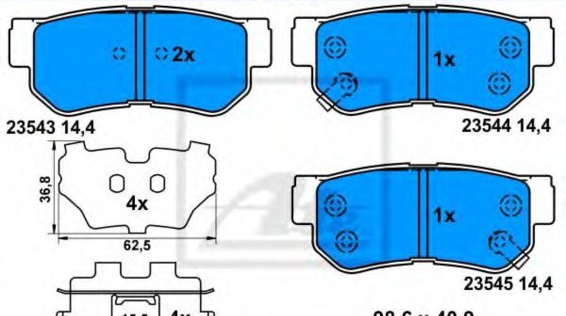 Set placute frana,frana disc HYUNDAI SONATA IV (EF) (1998 - 2005) ATE 13.0460-5833.2 piesa NOUA