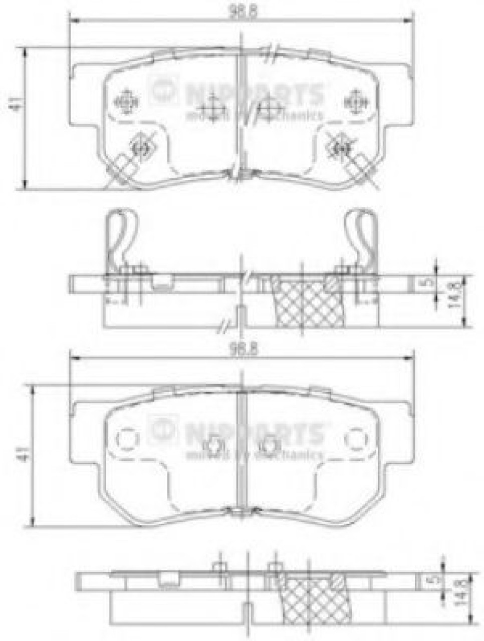 Set placute frana,frana disc HYUNDAI SONATA V (NF) (2005 - 2010) NIPPARTS J3610509 piesa NOUA