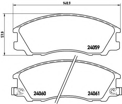 Set placute frana,frana disc HYUNDAI TERRACAN (HP) (2001 - 2006) BREMBO P 30 017 piesa NOUA