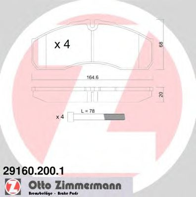 Set placute frana,frana disc IVECO DAILY III platou / sasiu (1999 - 2006) ZIMMERMANN 29160.200.1 piesa NOUA