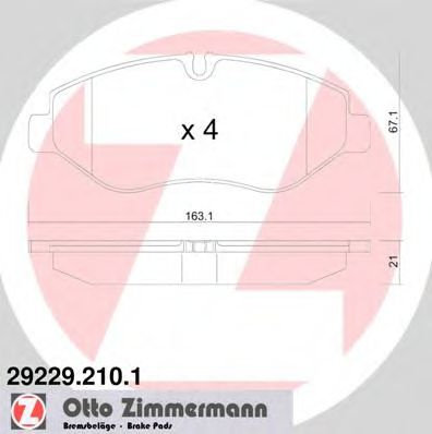 Set placute frana,frana disc IVECO DAILY IV autobasculanta (2006 - 2011) ZIMMERMANN 29229.210.1 pies...