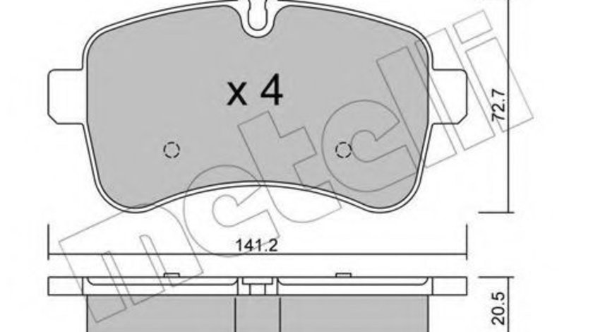 Set placute frana,frana disc IVECO DAILY VI caroserie inchisa/combi (2014 - 2016) METELLI 22-0711-0 piesa NOUA