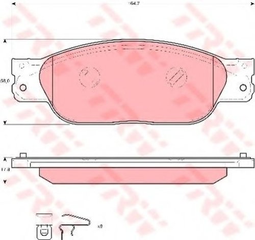 Set placute frana,frana disc JAGUAR S-TYPE (CCX) (1999 - 2009) TRW GDB1510 piesa NOUA