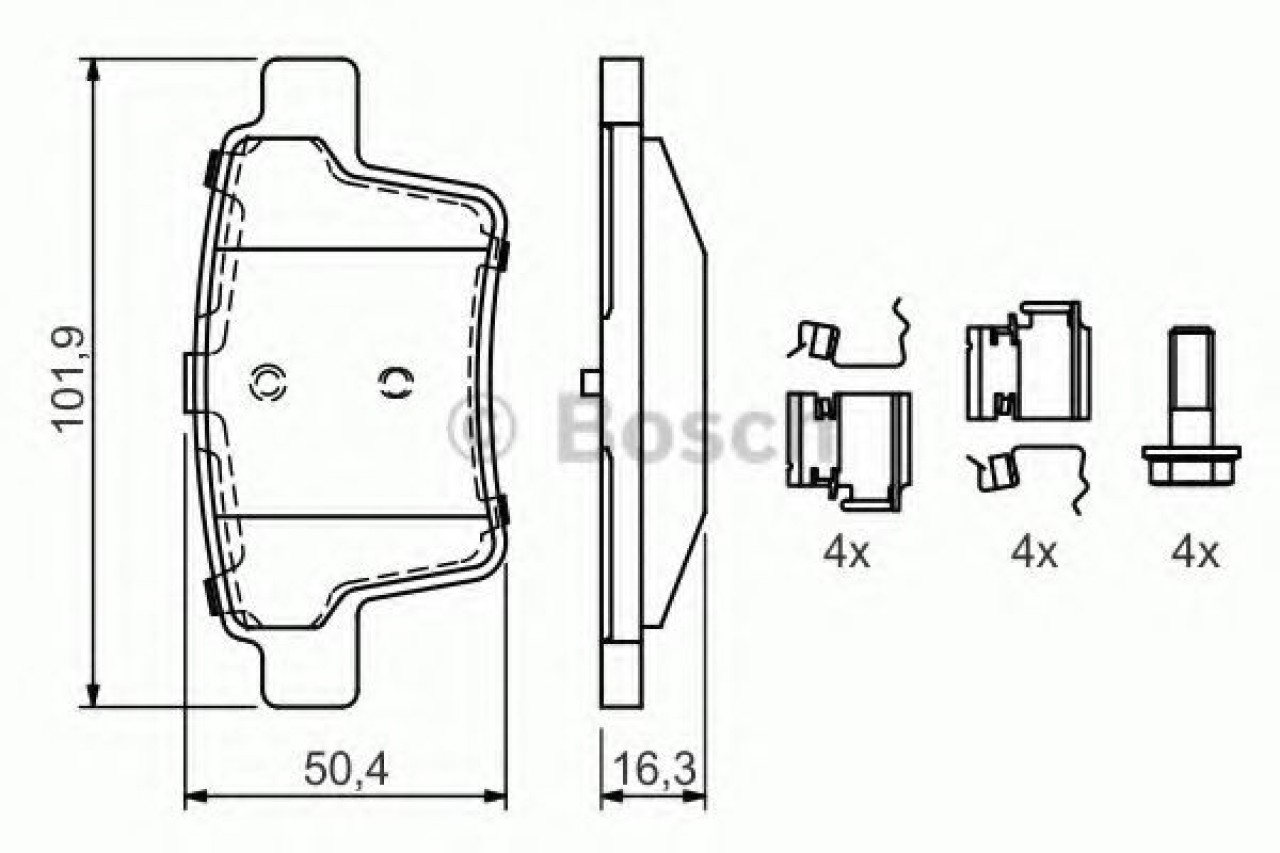 Set placute frana,frana disc JAGUAR X-TYPE (CF1) (2001 - 2009) BOSCH 0 986 494 076 piesa NOUA