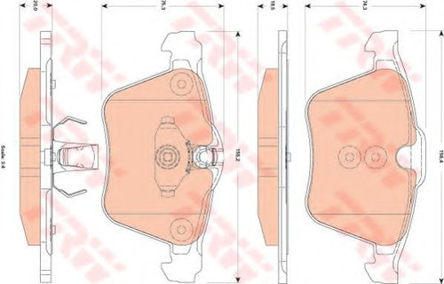 Set placute frana,frana disc JAGUAR XF (CC9) (2008 - 2015) TRW GDB1835 piesa NOUA