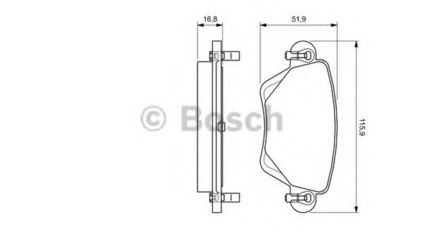 Set placute frana,frana disc JAGUAR XJ (N3, X350, X358) (2003 - 2009) BOSCH 0 986 494 046 piesa NOUA