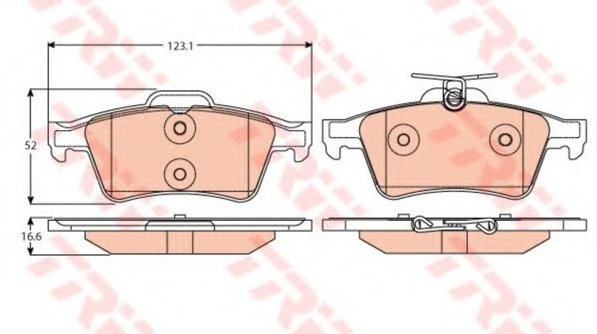 Set placute frana,frana disc JAGUAR XJ (NNA, X35, J12, J24) (2009 - 2016) TRW GDB2086 piesa NOUA