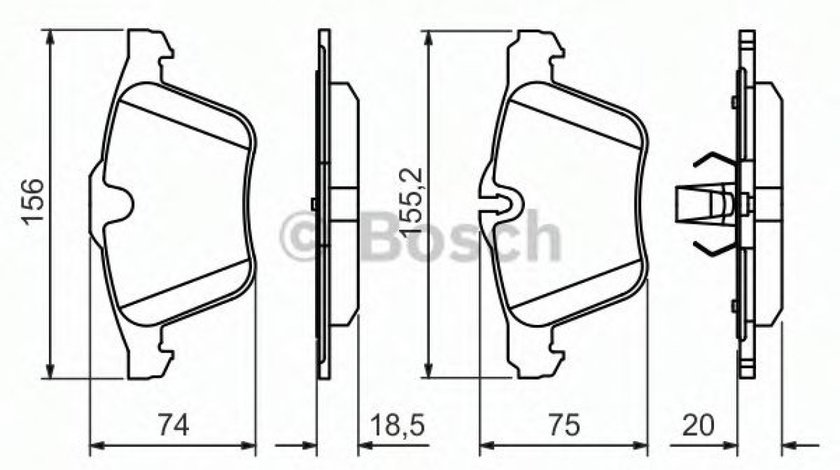 Set placute frana,frana disc JAGUAR XJ (NNA, X35, J12, J24) (2009 - 2016) BOSCH 0 986 494 481 piesa NOUA